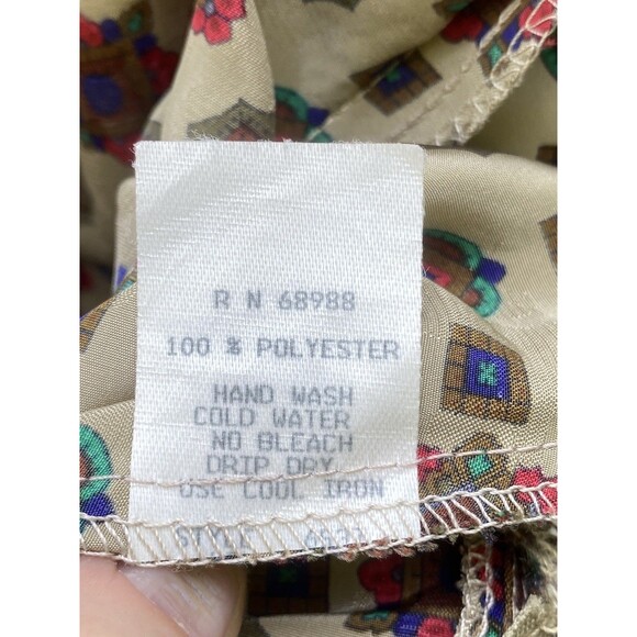 VTG San Andre NY Paris Midi Skirt Sz 10 M Jacquard Geo Baroque 80s Boho Flowy - Picture 9 of 16